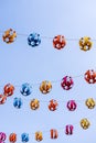 Balls garlands hung across the street of the street