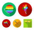 Balls, gay parade, arrows, flag. Gayset collection icons in flat style vector symbol stock illustration web.