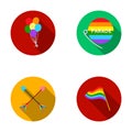 Balls, gay parade, arrows, flag. Gayset collection icons in flat style vector symbol stock illustration web.