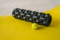 Balls, hand and foot massage for myofascial relaxation, yoga mat. Equipment for MFR. Self-massage tools Royalty Free Stock Photo