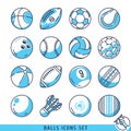 Balls icons set vector illustration