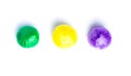 Balls from Multi-colored disposable plastic bags on white background. Concept ecologic, eco