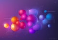 Background with multicolored decorative 3D balls.