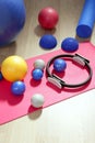 Balls pilates toning stability ring roller Royalty Free Stock Photo