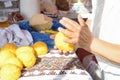 Balls of polenta and cheese in the middle of it, named bulz, a traditional romanian dish