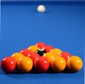 Balls on a pool table Royalty Free Stock Photo