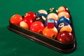 Balls in a pool triangle. Royalty Free Stock Photo