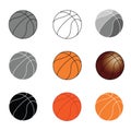 Set basketball balls icons