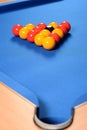 Balls set up on pool table Royalty Free Stock Photo