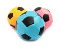 Balls soft soccer for playing indoor Royalty Free Stock Photo