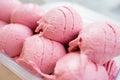 Balls of strawberry ice cream Royalty Free Stock Photo