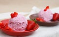 Balls of strawberry ice cream Royalty Free Stock Photo