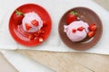 Balls of strawberry ice cream Royalty Free Stock Photo