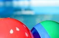 Balls in swimming pool Royalty Free Stock Photo