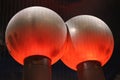 Balls of the Van de Graaff generator at the museum of science Boston Royalty Free Stock Photo