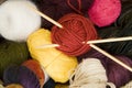 Balls Of Yarn With Knitting Needles