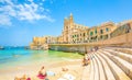 Balluta Bay beach, Malta Royalty Free Stock Photo