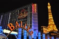 Bally's Las Vegas and Paris Eiffel Tower Replica in Las Vegas Royalty Free Stock Photo