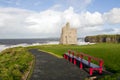 Ballybunion beach and castle bench view Royalty Free Stock Photo