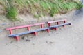 Ballybunion bench covered in sand