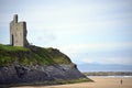 Ballybunion castle on the cliffs of a beautiful beach