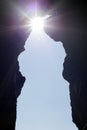 Ballybunion cliffs cave entrance and sunshine Royalty Free Stock Photo