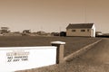 Ballybunion fire station with fire truck in sepia Royalty Free Stock Photo