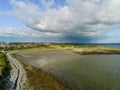 Ballyloughane Beach Galway city, Ireland. Aerial view, low tide. Cloudy sky.Ballyloughane Beach Galway city, Ireland. Aerial view