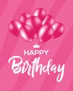 Beautiful pink background with elegant pink balloons