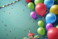 baloon for birthdaybackground 3d render