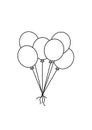 Baloon toys black and white lineart drawing illustration. Hand drawn coloring pages lineart illustration in black and white