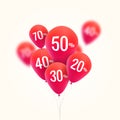 Baloons Discount. SALE concept for shop market store advertisement commerce. Market discount, red baloon, sale balloons