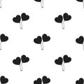 Baloons icon in black style isolated on white background. Romantic pattern stock