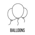 Baloons icon or logo line art style.