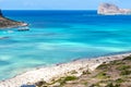 Balos bay beach and Gramvousa island, Crete, Greece Royalty Free Stock Photo