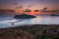 Balos beach lagoon in Crete at sunset Royalty Free Stock Photo