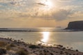 Balos beach and lagoon during sunset, Chania prefecture, West Crete, Greece Royalty Free Stock Photo