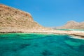 Balos beach. View from Gramvousa Island, Crete in Greece. Royalty Free Stock Photo