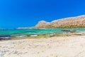 Balos beach. View from Gramvousa Island, Crete in Greece Royalty Free Stock Photo