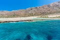 Balos beach. View from Gramvousa Island, Crete in Greece.Magical turquoise waters, lagoons, beaches