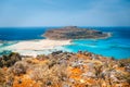 Balos Lagoon and Gramvousa island on Crete, Greece. Royalty Free Stock Photo