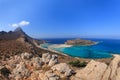 Balos Lagoon and Gramvousa Island in Hania, Crete. Royalty Free Stock Photo