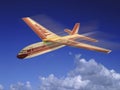 Balsa Wood Model Aircraft in Flight
