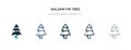 Balsam fir tree icon in different style vector illustration. two colored and black balsam fir tree vector icons designed in filled