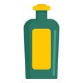 Balsam glass bottle icon, flat style