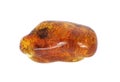 Baltic amber closeup on white background