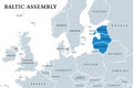 Baltic Assembly BA member states political map