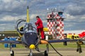 Baltic Bees Jet Team crew with L-39 planes on runway