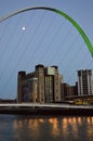 The Baltic Centre and Millennium Bridge at dusk, UK Royalty Free Stock Photo