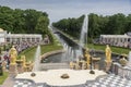 Golden Statues of the Grand Cascade in Peterhof Palace St Petersburg Russia Royalty Free Stock Photo